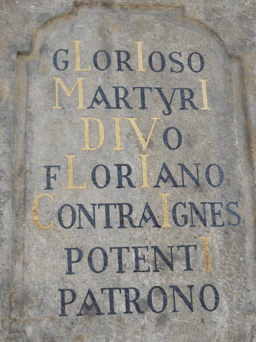 nápis o svatém Floriánu